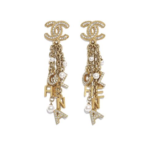 chanel metal and glass pearl earrings|Chanel earrings official website.